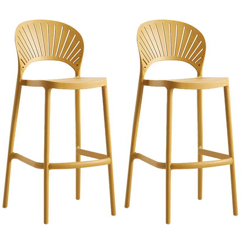 Backrest Counter High Stool Plastic Industrial Armless Cafe Bar Stool
