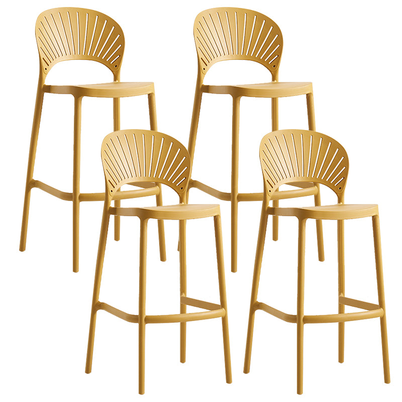 Backrest Counter High Stool Plastic Industrial Armless Cafe Bar Stool