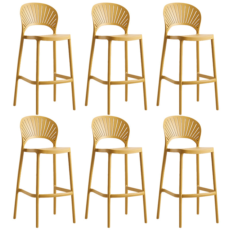 Backrest Counter High Stool Plastic Industrial Armless Cafe Bar Stool