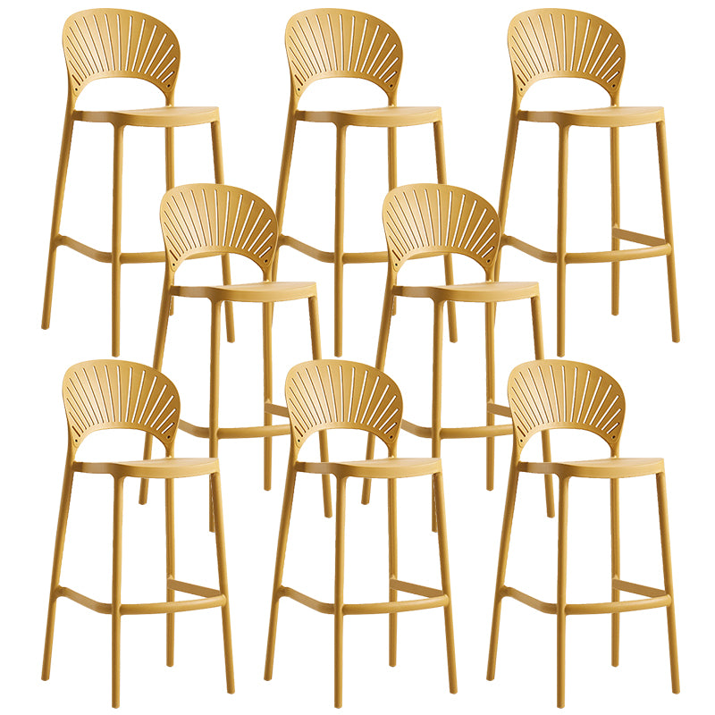 Backrest Counter High Stool Plastic Industrial Armless Cafe Bar Stool