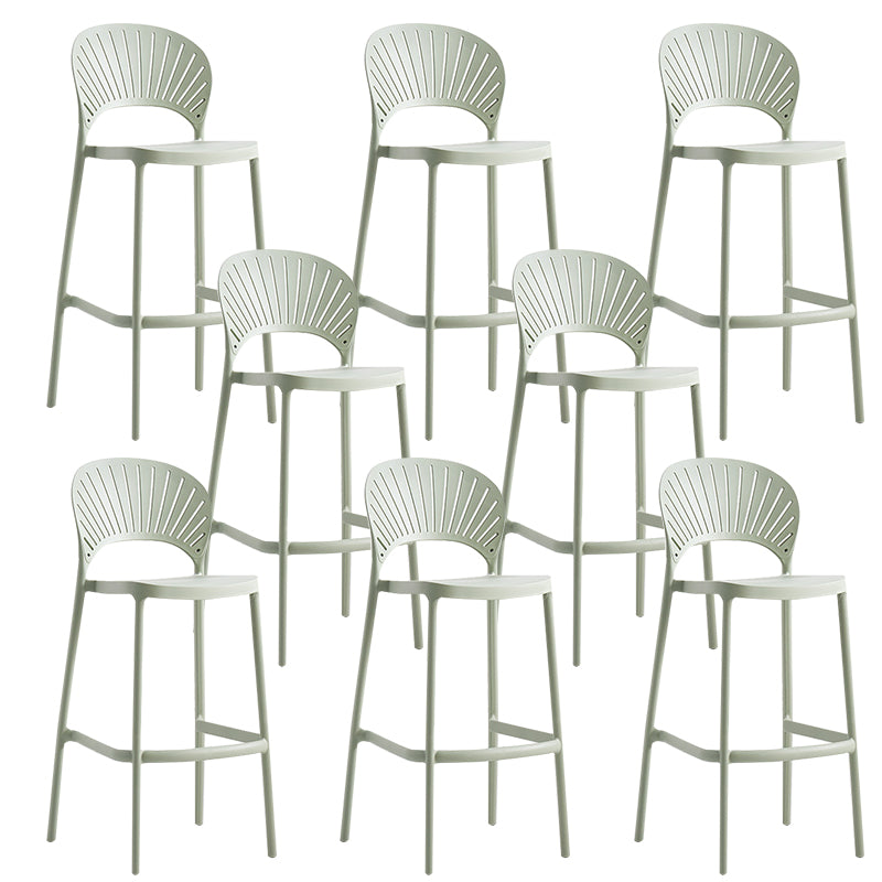 Backrest Counter High Stool Plastic Industrial Armless Cafe Bar Stool