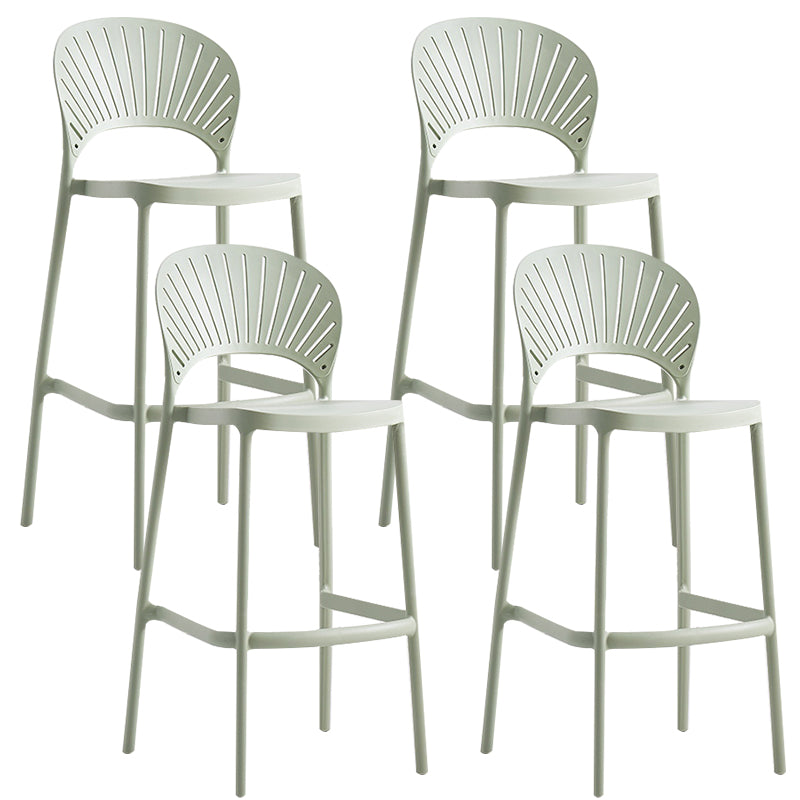 Backrest Counter High Stool Plastic Industrial Armless Cafe Bar Stool