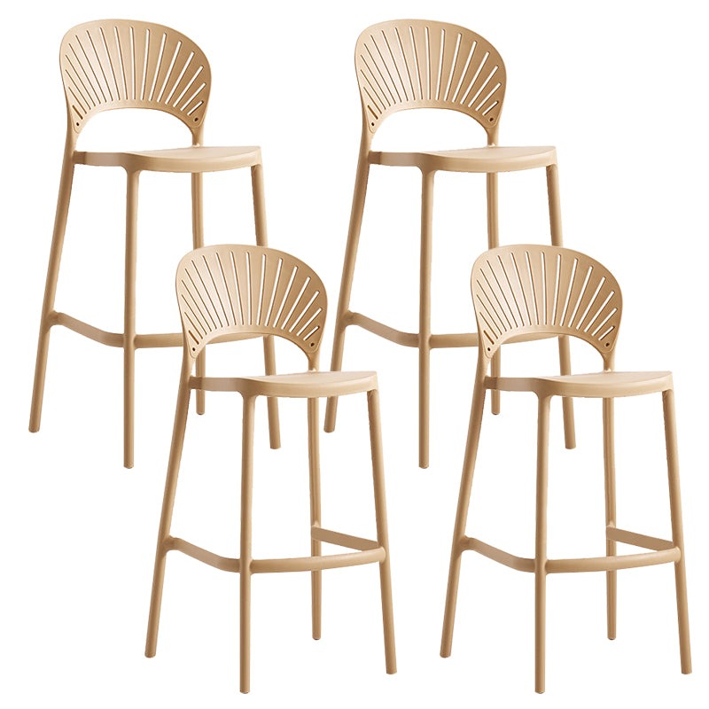 Backrest Counter High Stool Plastic Industrial Armless Cafe Bar Stool