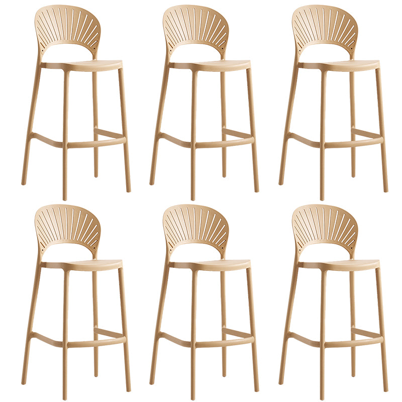 Backrest Counter High Stool Plastic Industrial Armless Cafe Bar Stool