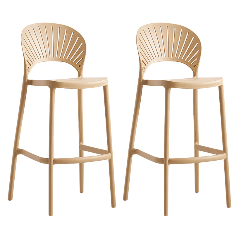 Backrest Counter High Stool Plastic Industrial Armless Cafe Bar Stool