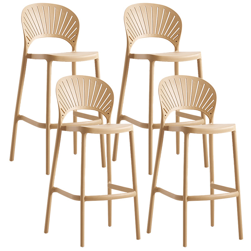 Backrest Counter High Stool Plastic Industrial Armless Cafe Bar Stool