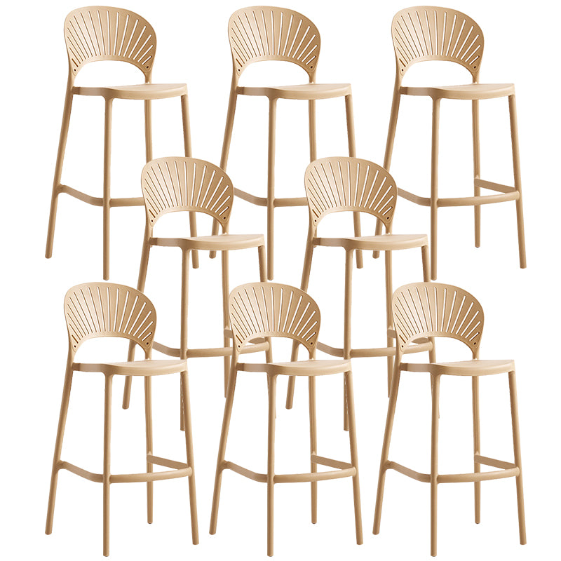 Backrest Counter High Stool Plastic Industrial Armless Cafe Bar Stool