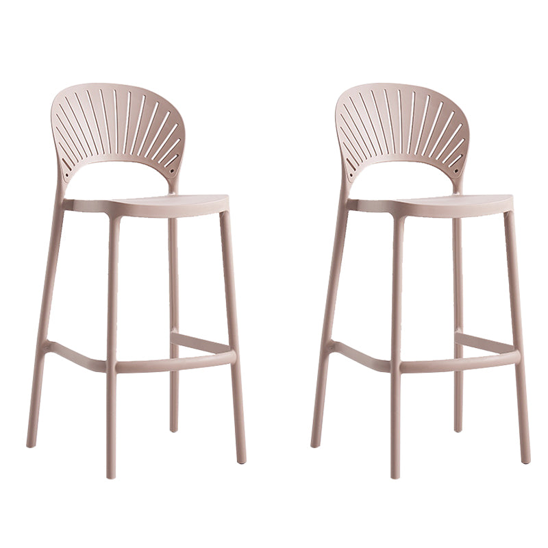 Backrest Counter High Stool Plastic Industrial Armless Cafe Bar Stool