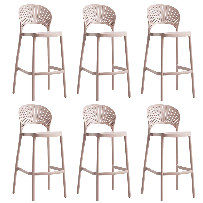 Backrest Counter High Stool Plastic Industrial Armless Cafe Bar Stool