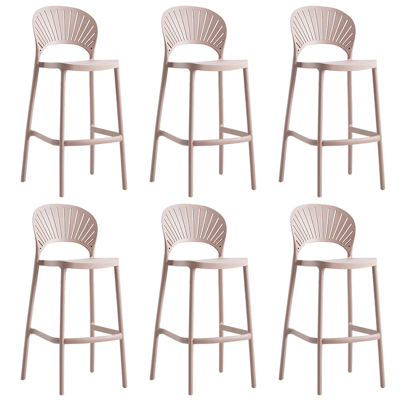 Backrest Counter High Stool Plastic Industrial Armless Cafe Bar Stool