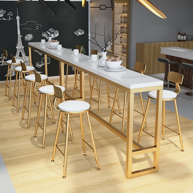 Faux Leather Armless Counter Stool Glam Style Round Low Back Bar Stool