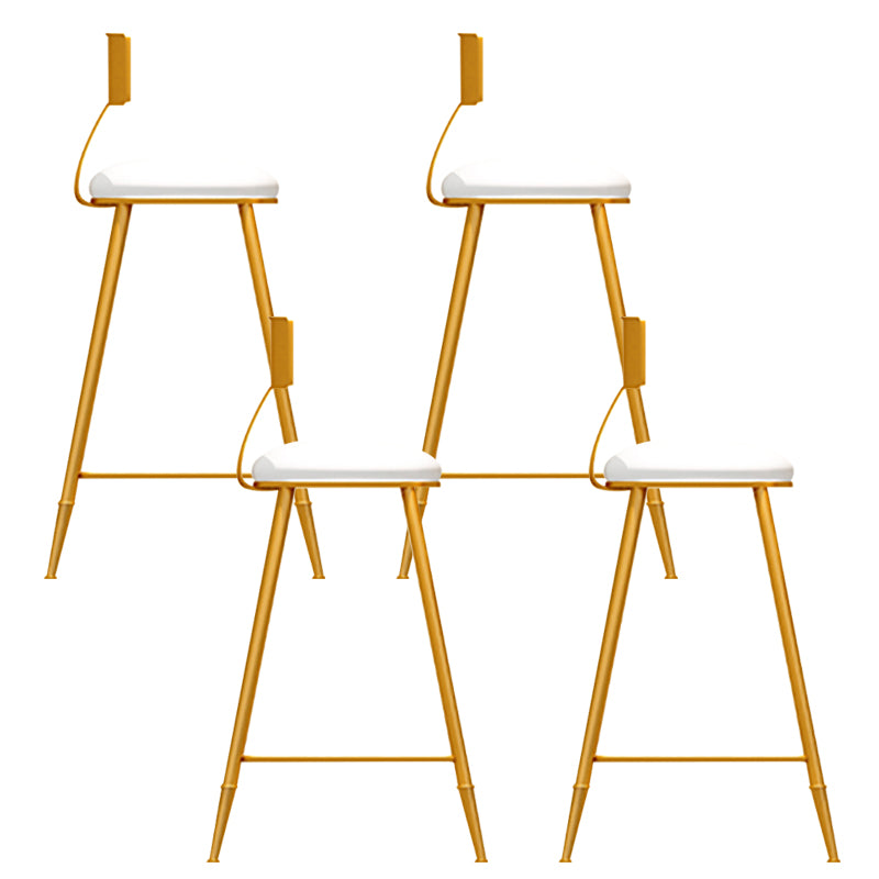 Faux Leather Armless Counter Stool Glam Style Round Low Back Bar Stool