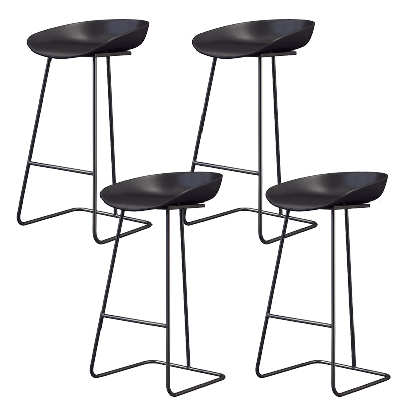 Glam Style Plastic Counter Stool Counter Height Bucket Bar Stool