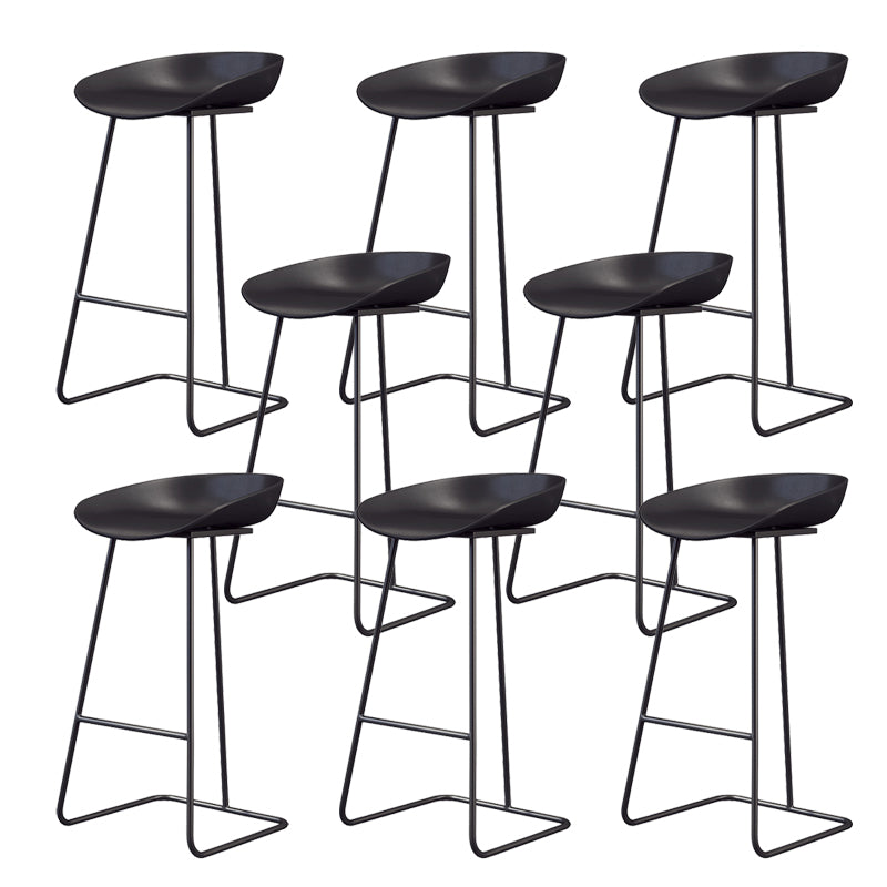 Glam Style Plastic Counter Stool Counter Height Bucket Bar Stool