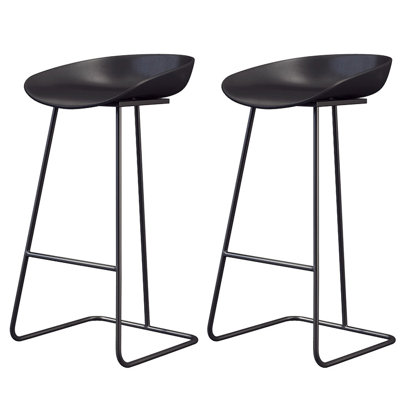 Glam Style Plastic Counter Stool Counter Height Bucket Bar Stool