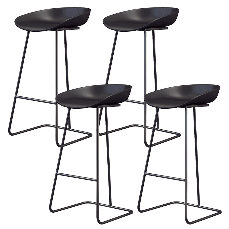 Glam Style Plastic Counter Stool Counter Height Bucket Bar Stool