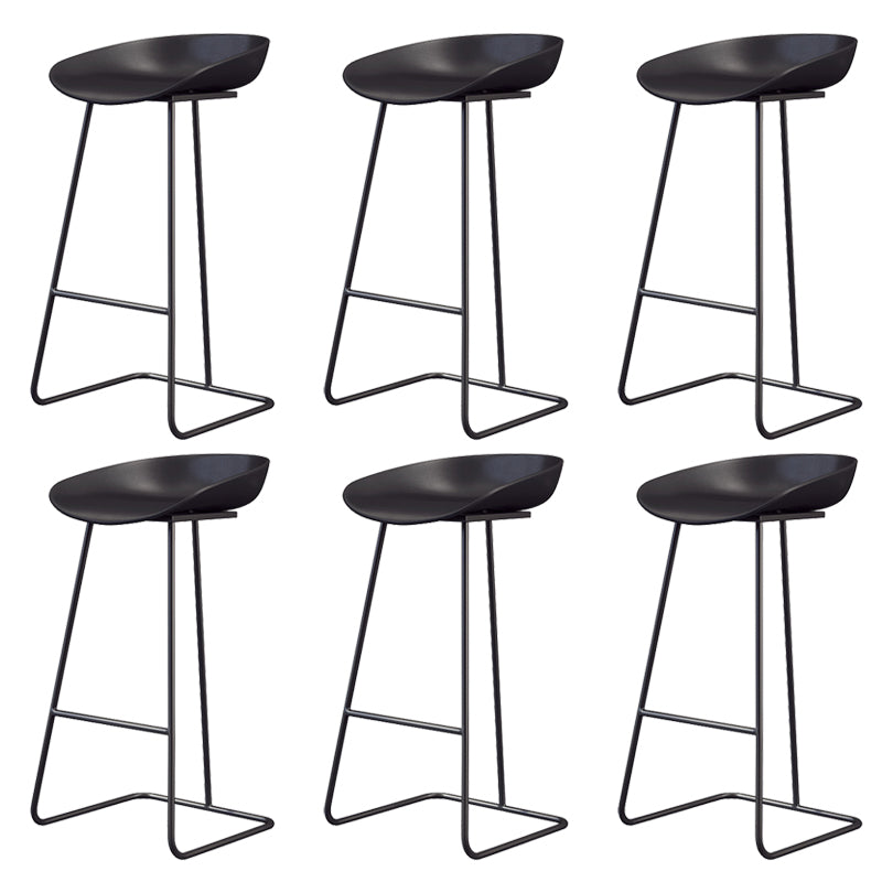 Glam Style Plastic Counter Stool Counter Height Bucket Bar Stool