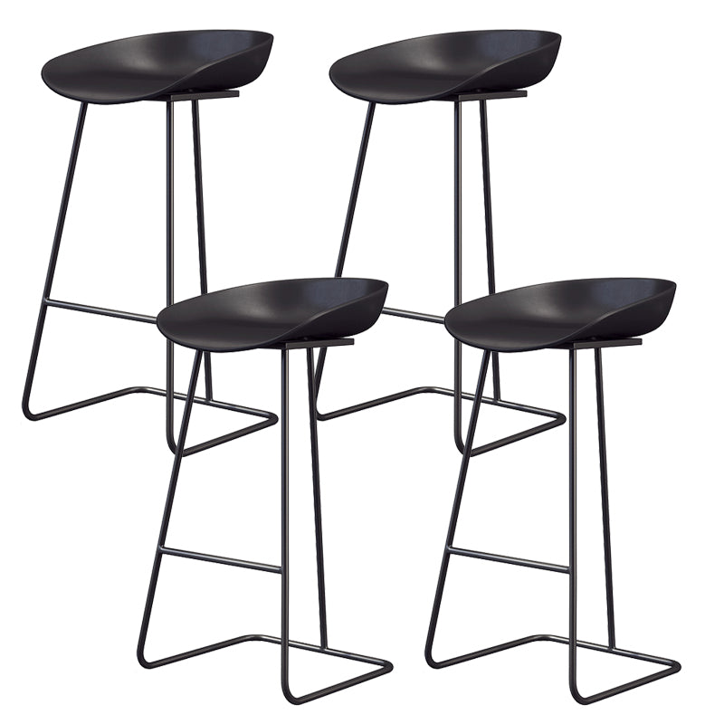 Glam Style Plastic Counter Stool Counter Height Bucket Bar Stool
