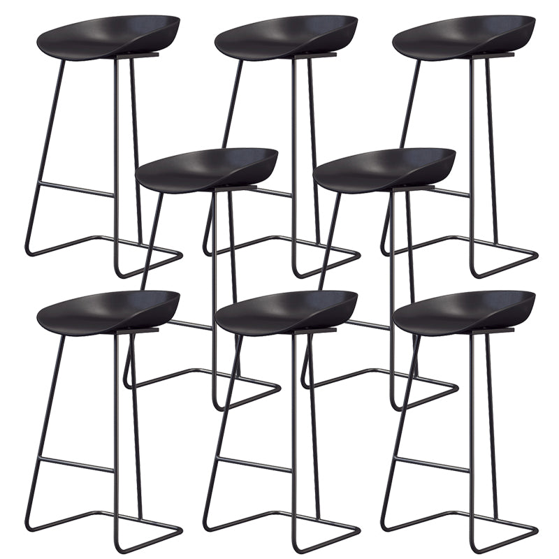 Glam Style Plastic Counter Stool Counter Height Bucket Bar Stool
