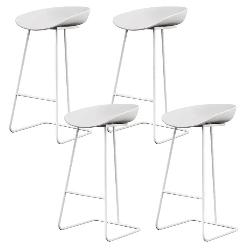Glam Style Plastic Counter Stool Counter Height Bucket Bar Stool