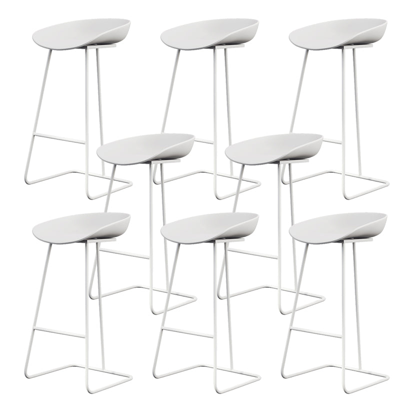 Glam Style Plastic Counter Stool Counter Height Bucket Bar Stool