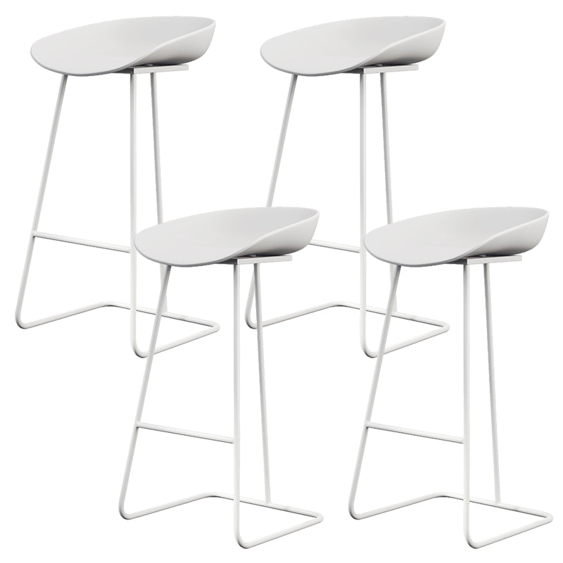 Glam Style Plastic Counter Stool Counter Height Bucket Bar Stool