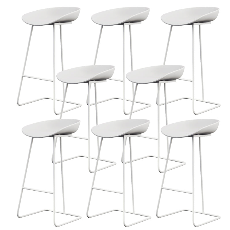 Glam Style Plastic Counter Stool Counter Height Bucket Bar Stool