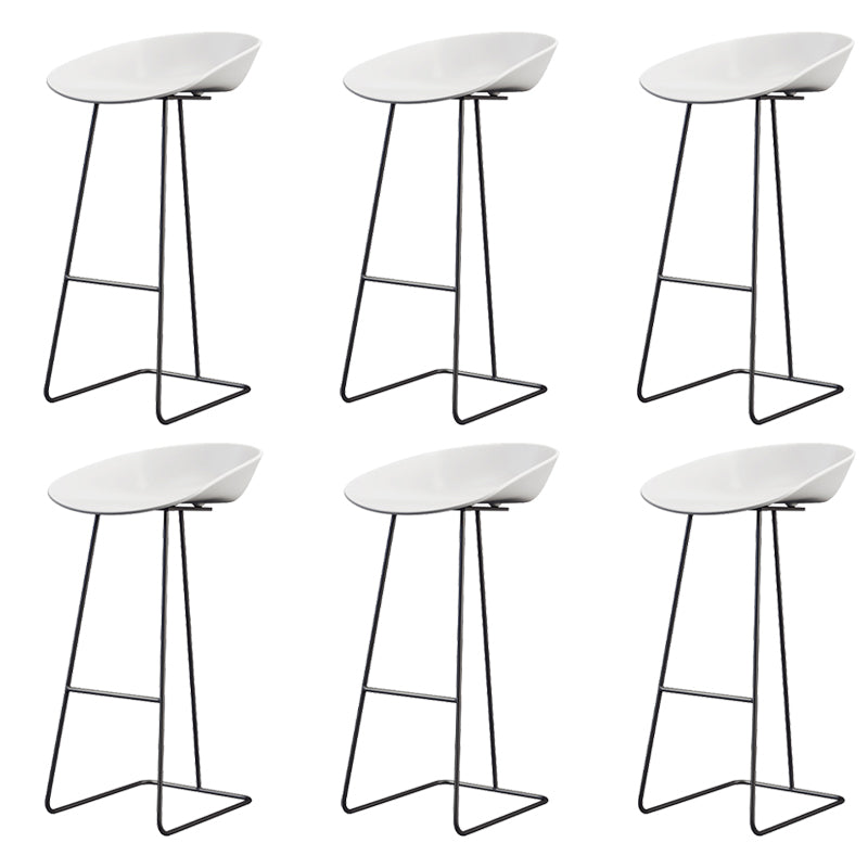 Glam Style Plastic Counter Stool Counter Height Bucket Bar Stool