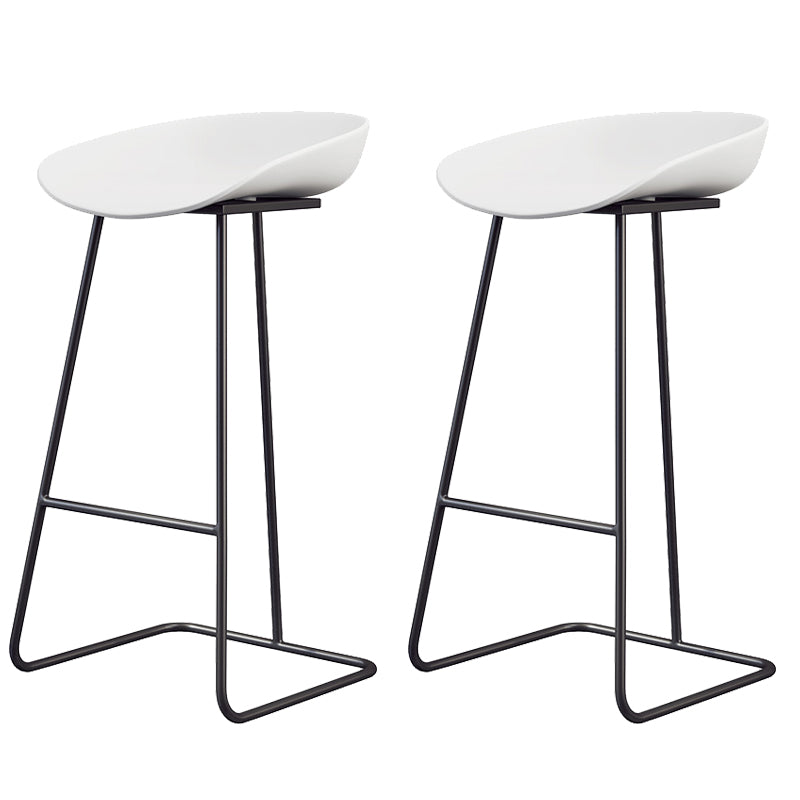 Glam Style Plastic Counter Stool Counter Height Bucket Bar Stool