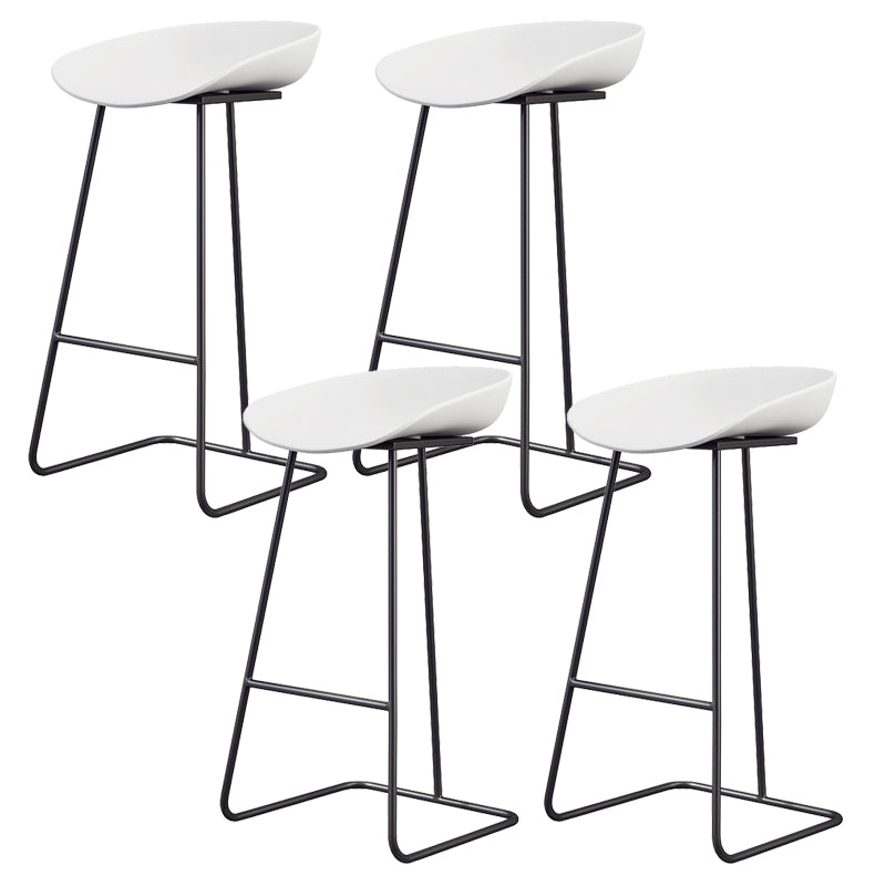 Glam Style Plastic Counter Stool Counter Height Bucket Bar Stool