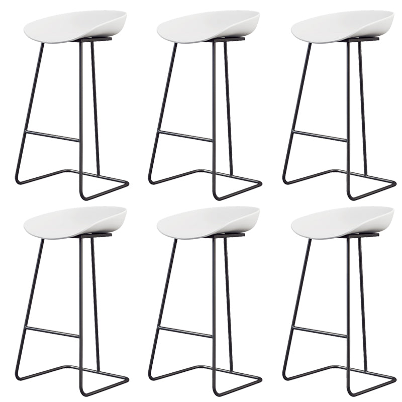 Glam Style Plastic Counter Stool Counter Height Bucket Bar Stool