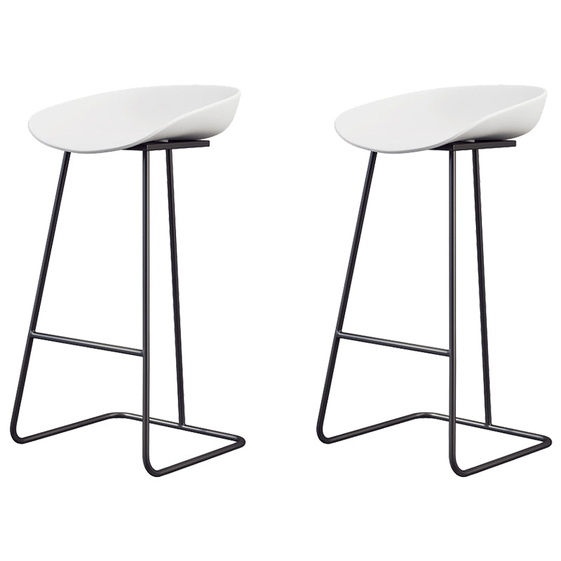 Glam Style Plastic Counter Stool Counter Height Bucket Bar Stool