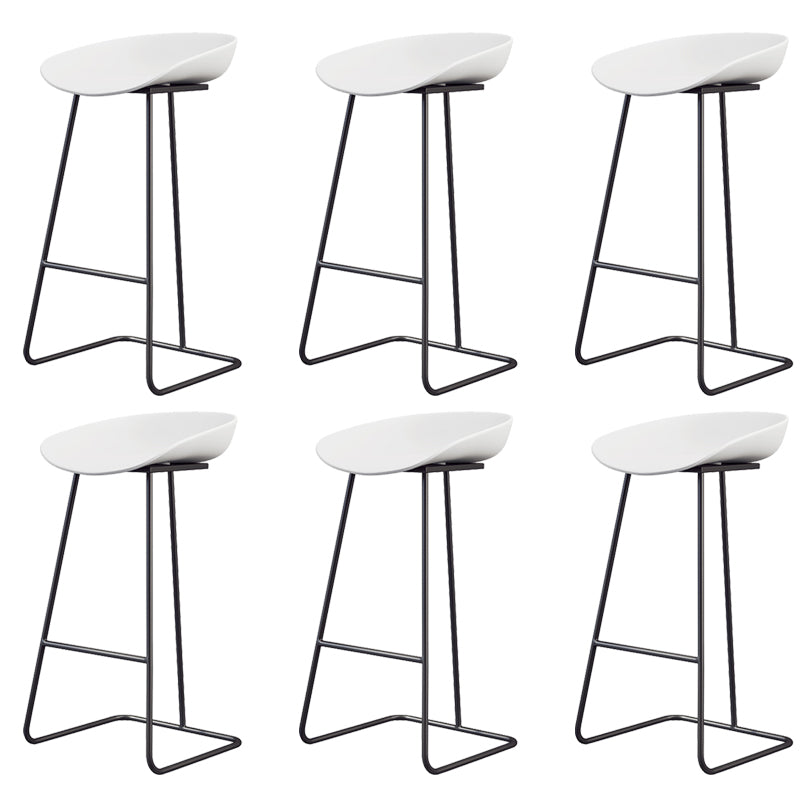 Glam Style Plastic Counter Stool Counter Height Bucket Bar Stool