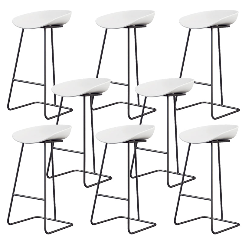 Glam Style Plastic Counter Stool Counter Height Bucket Bar Stool