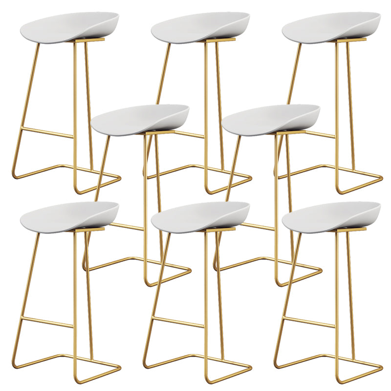 Glam Style Plastic Counter Stool Counter Height Bucket Bar Stool