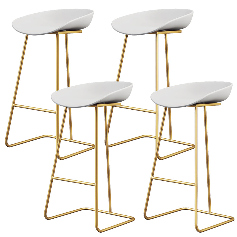 Glam Style Plastic Counter Stool Counter Height Bucket Bar Stool