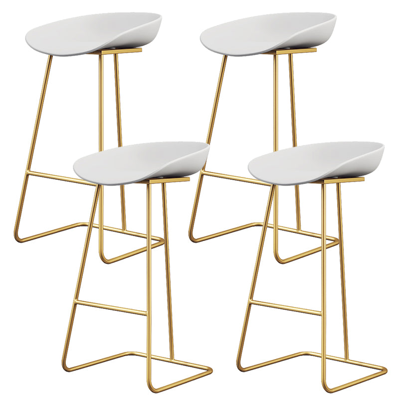 Glam Style Plastic Counter Stool Counter Height Bucket Bar Stool