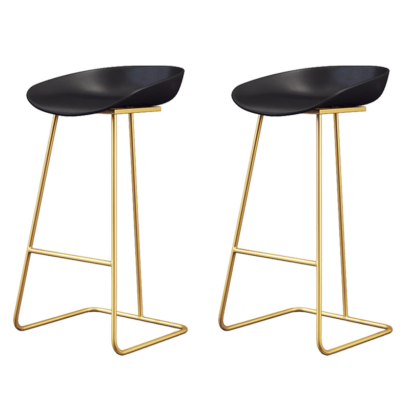 Glam Style Plastic Counter Stool Counter Height Bucket Bar Stool
