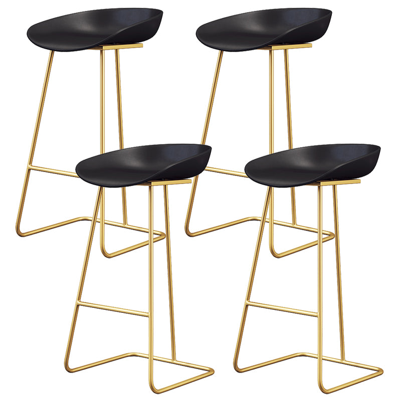 Glam Style Plastic Counter Stool Counter Height Bucket Bar Stool