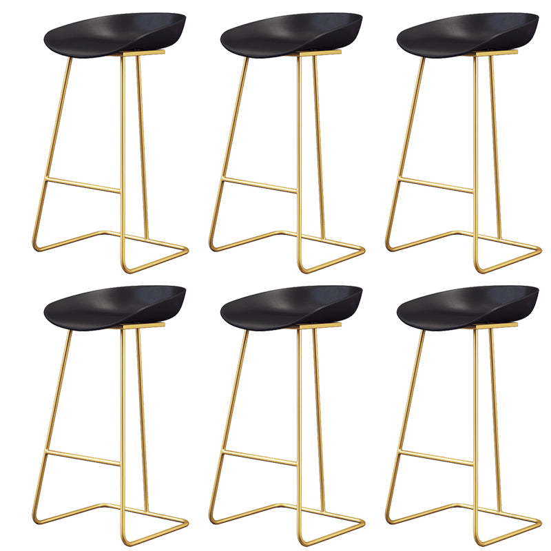 Glam Style Plastic Counter Stool Counter Height Bucket Bar Stool