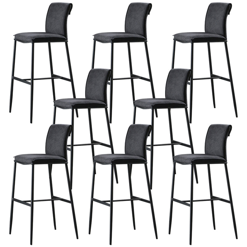 Contemporary Upholstered Counter Stool Low Back Bar Stool with Footrest