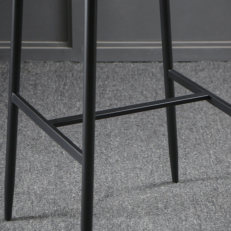 Contemporary Upholstered Counter Stool Low Back Bar Stool with Footrest