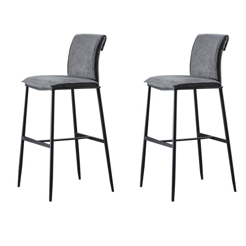 Contemporary Upholstered Counter Stool Low Back Bar Stool with Footrest