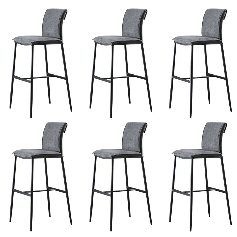 Contemporary Upholstered Counter Stool Low Back Bar Stool with Footrest