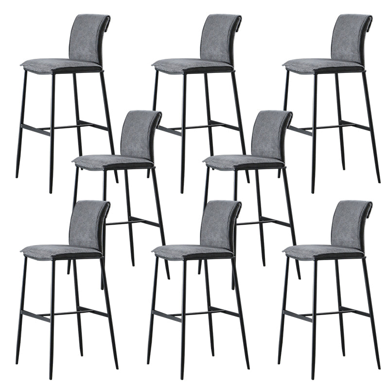 Contemporary Upholstered Counter Stool Low Back Bar Stool with Footrest
