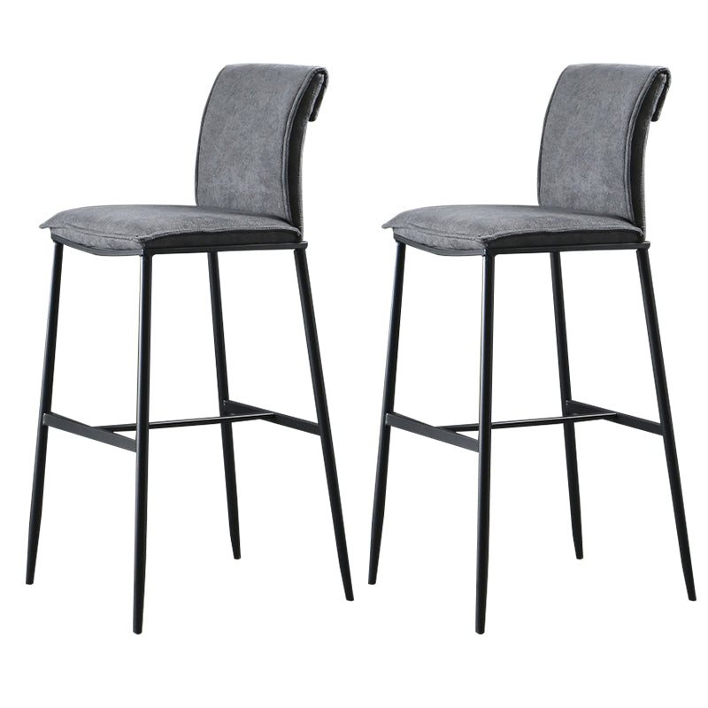 Contemporary Upholstered Counter Stool Low Back Bar Stool with Footrest