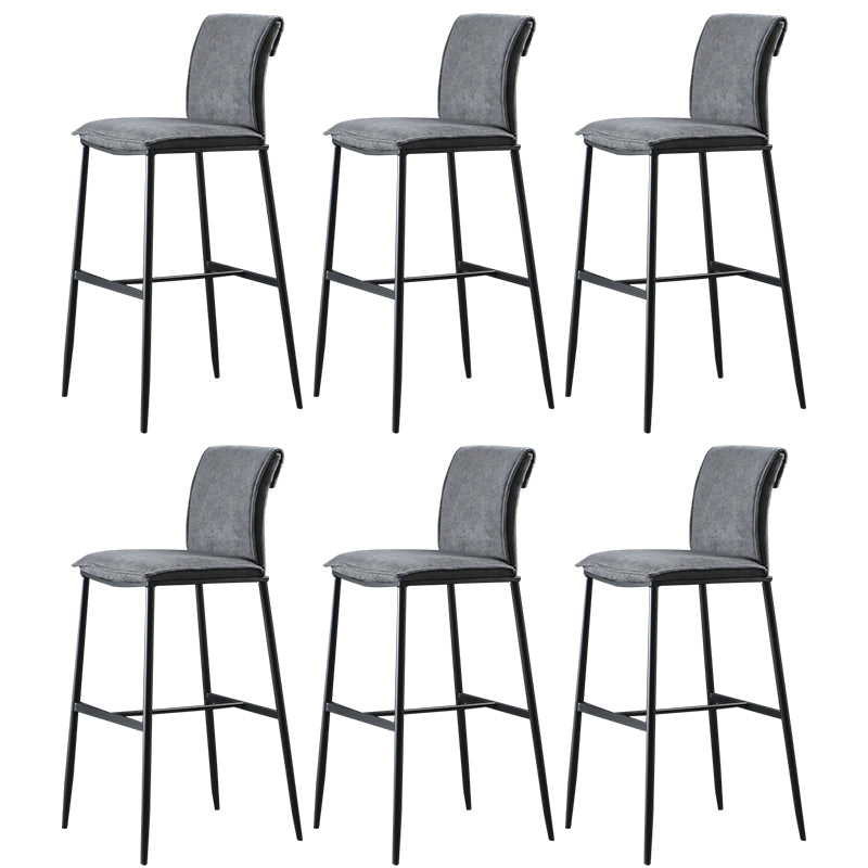Contemporary Upholstered Counter Stool Low Back Bar Stool with Footrest