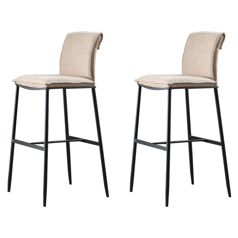 Contemporary Upholstered Counter Stool Low Back Bar Stool with Footrest