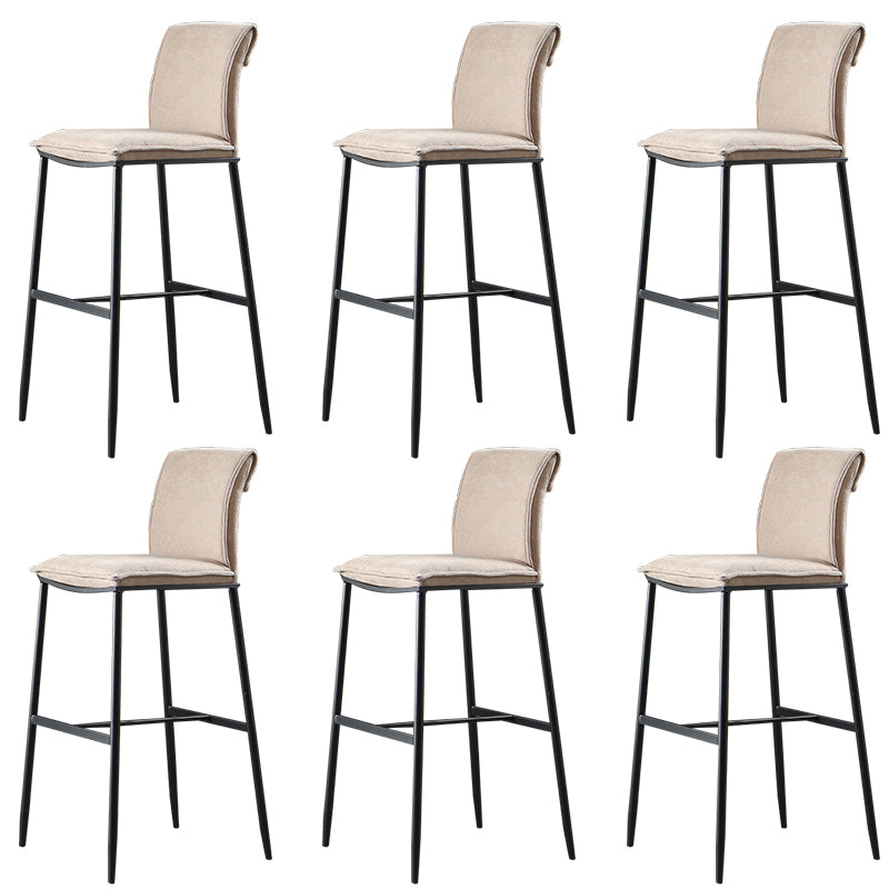Contemporary Upholstered Counter Stool Low Back Bar Stool with Footrest
