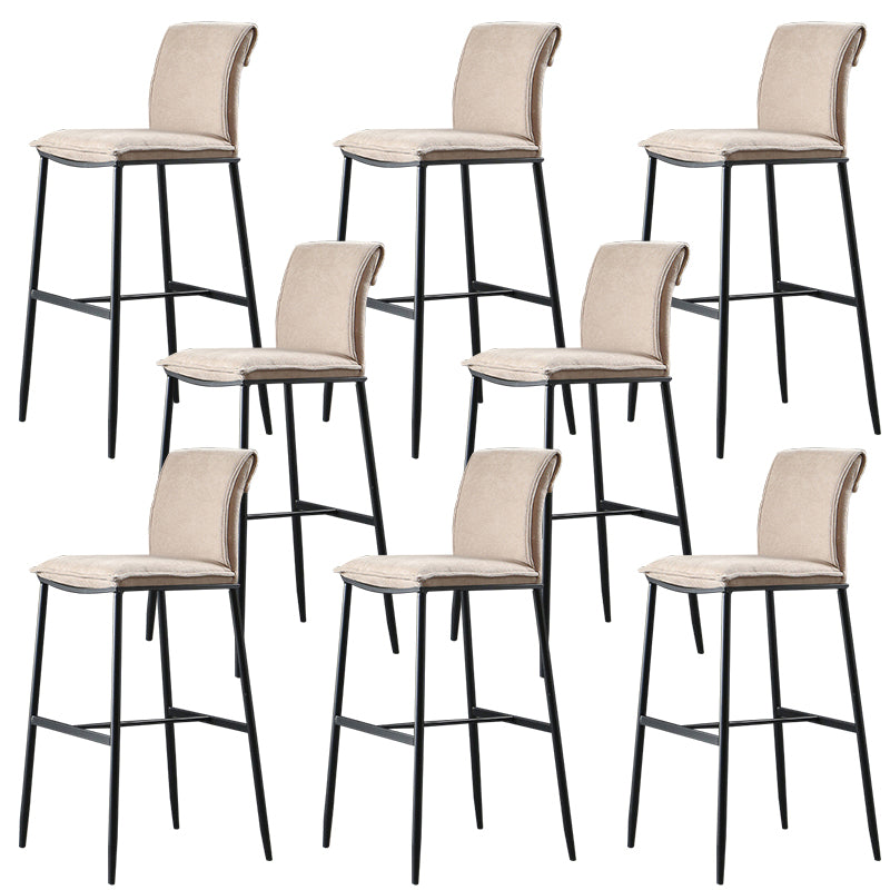 Contemporary Upholstered Counter Stool Low Back Bar Stool with Footrest